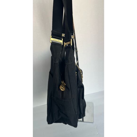 Baggallini San Marino Black Nylon Satchel Tote Shoulder Travel Bag - Picture 3 of 15